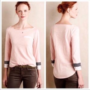 Anthropologie little yellow button tee